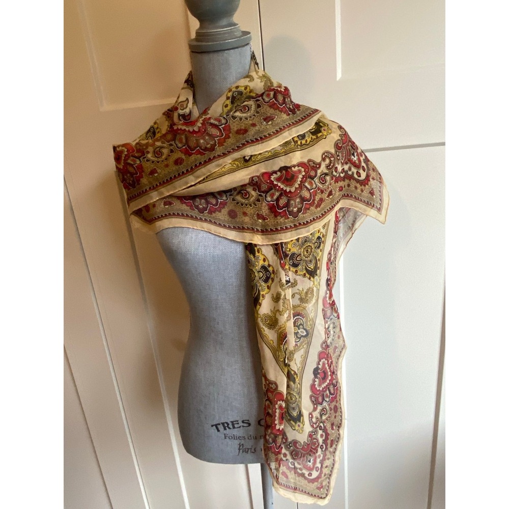 Dana Buchman Silk Scarf 36" x 42" Festival Event Elegance Academia Lux Neck Tie